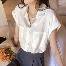[루디아] 여성 마랑 캡소매 카라 셔츠 블라우스