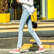 허리 밴딩 얇은청바지 슬림 일자청바지 여자 여성 청바지 스판청바지 여밴딩청바지 연청바지 봄 여름 가을