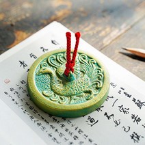 문진 철 수제 서예문진 서예용품 누름쇠 문방사우 선물, C 원형 봉황 문진