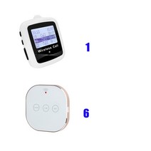 무선 호출기 부저 6 USB 터치 콜 버튼 송신기 패스트 푸드 레스토랑용 방수 시계 수신기 1 개, 01 white white 3_02 AU