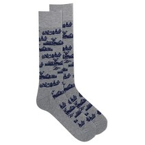 Chaps 남성용 캐주얼 패션 쿠션 크루 양말-3켤레 팩-신축성 있는 혼방 클래식 디자인 스트라이프 및 로렐 (블루) 489398, Scenic Forest_6-12