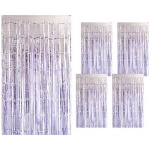 퍼투 컬러풀 파티커튼 100 x 200cm, 5개입, 라이트 퍼플
