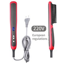 다운펌기계 남자옆머리누르기 옆머리누르기 다운펌 6가지 모드 LCD 스트레이트 닝 헤어 빗 핫 아이언 스타, 01 LCD Without Box EU