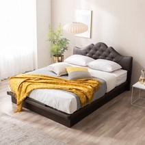 파란들 트루디 평상형 PU가죽 슈퍼싱글 침대세트, 월넛, 프레임+참숯파워P.O매트