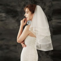 도매토피아 러블리 4단 숏 웨딩 베일 셀프웨딩 스냅 브라이덜샤워