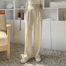 코코블랑 버드 투핀턱 버튼 슬랙스(뒷밴딩)