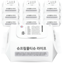 슈프림물티슈 라이프 프리미엄 저자극 고성능 아기물티슈 캡형, 10팩, 80매