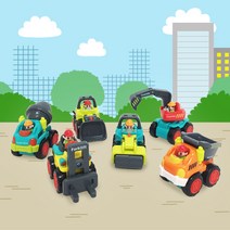 해피타운 [해피타운] 6종 중장비 미니카 자동차 장난감, 로드롤러