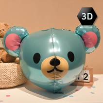 [지호] 3D 입체 쿠마 곰돌이 헬륨풍선 (25인치) /리락쿠마풍선/입체곰풍선, 3D 입체 쿠마 곰돌이풍선_블루