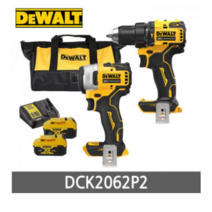 JC자재백화점 디월트 DCK2062P2 +십자비트 서비스 충전 임팩 해머드릴 콤보세트 20v 5.0Ah, 2 배터리 세트