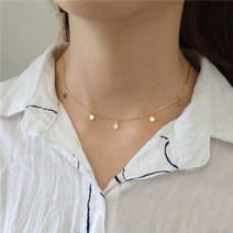 40대엄마 생일선물 스털링 실버 초커 미니 코인 목걸이