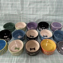 도자기 애견 그릇 가방 우편 5인치 6인치 고양이 그릇 개 그릇 음수기 식량 개 그릇 개 밥그릇 개 밥그릇 개 그릇 1개, 블라인드 박스 6인치 스냅샷 랜덤 2개 장착 나무 선반