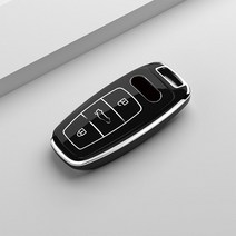 TPU 자동차 원격 키 케이스 커버 셸 키 체인 아우디 A6 A7 A8 E-tron Q5 Q7 Q8 C8 D5 보호 홀더 자동 열쇠가없는 액세서리, 보여진 바와 같이, D-블랙
