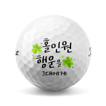 홀인원 기원 클로버 행운 3피스 커스텀 골프공 선물 인쇄 추천 6구, A, 브리지스톤 투어 B XS 6구 화이트
