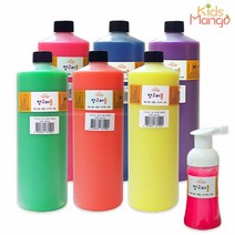 망고버블 거품물감 리필형 1000ml 형광6색 핑거페인팅물감/망고, 수량:망고버블 리필형 1000ml 형광핑크 1통