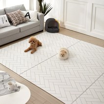 휴팡 애견매트 6T 양면PVC 사각 140 X 100cm 204441, 헤링본 그레이