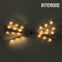 인터원 LED 3구모듈, 50개, 0.72W 노랑 투명커버(국산)