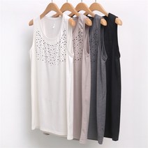 시드마켓 빅사이즈 옷 5760L105 펄 비즈 라운드 나시 MN (7050909)