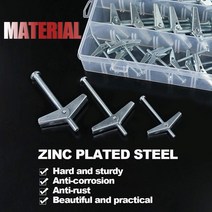 스크류앙카 1/4 ''1/8'' 3/16 ''아연 도금 강철 원형 헤드 토글 볼트 윙 너트 건, 03 1-4X3 5Set
