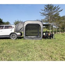 SUV 차박 도킹텐트 팝업 원터치 큐브 텐트 사이드 그늘막 꼬리텐트, 그린 [차양막+폴대+도킹스커트]