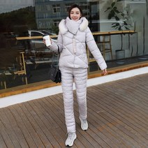 스키 상하복 점프수트 슈트 레이디 캐주얼 두꺼운 겨울 야외 스포츠 세트 지퍼