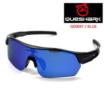 QUESHARK 스포츠 고글 자외선차단 도수클립 렌즈 교체형 QE0047 155 x 40 x 135 mm Black Blue(QE0047)