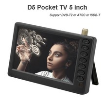 노브랜드티비 캠핑티비 캠핑용 소형 tv 휴대용 포켓 d5 5 인치 dvb-t2 atsc isdb-t 디지털 및 아날로그 미니 자동차 텔레비전 휴대용 지원 usb tf mp3