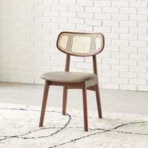 라로퍼니처 발리 라탄 고무나무 원목 식탁 의자 카페 인테리어 체어, 단품