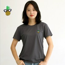 멋지군 코오롱 쿨론 기능성 파인애플 자수 반팔 쿨 티셔츠