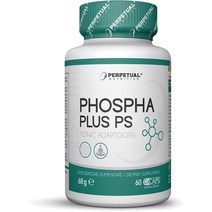 Perpetual Nutrition Phosphatidilserine 300mg Ashwagandha의 60 비건 캡슐 및 비타민 C 100mg, 2개
