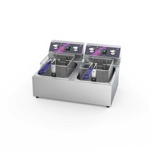 업소용 튀김기 전기 고구마 야채 핫도그 꼬치, 더블 실린더 20L