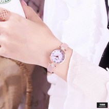 가바바 여성 시계 라운드 큐빅 포인트 손목시계 G42925