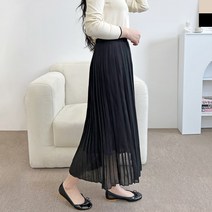 피턴진걸 KYI 80901 여자밴딩쉬폰플리츠주름롱스커트