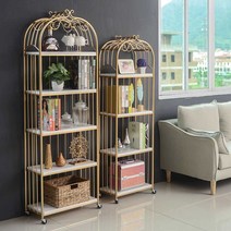 진열대 철제 장식장 소품선반 신발장 북유럽, 검정색 4층 50x30x160CM