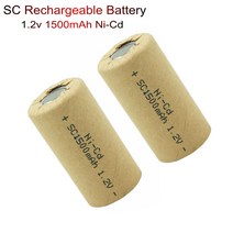 교체호환 부품 전동 공구용 Ni-Cd 충전식 배터리 SC 1.2V 1500mAh nicd 손전등 태양광 조명 전자 장난감 램프, [01] 1.2V, [04] 10PCS
