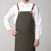 AB1099_L 카키가죽끈앞치마/공방앞치마/카페앞치마/미술앞치마/목공앞치마/바리스타앞치마/어린이집앞치마/단체앞치마/식당앞치마/편한앞치마/이쁜앞치마/예쁜앞치마/봉사앞치마/어린이집
