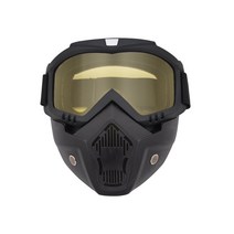 마스크 고글 오프로드 마스크 아웃도어 오토바이 고글 헬멧 전술 고글 스키 고글, 블랙프레임(옐로우렌즈)마스크