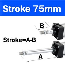 에어톱 SC32/40/50/63 공압 실린더 P iston 복동 에어 50/75/100/125/150/200/250/300/400/500/600/800/100, 03 Stroke 75mm_01 BORE 32mm