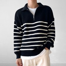 마브로 도란 남성 단가라 반집업 카라 하프 니트 맨투맨