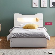데코라인 칸 LED 수납 침대 프레임 슈퍼싱글 SS, 화이트그레이