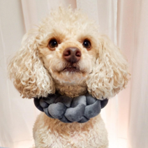 강아지넥워머 목도리 고양이목도리, 그레이M(23~27cm)