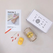 초보자용 DIY 코바늘 가방뜨기 플리츠 여름 겨울 아코디언백 S사이즈 [동영상포함], 골드