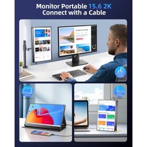게이밍모니터 와이드 모니터 커브드 USB 유형 C VESA 2W 스피커가있는 Uperfect 2K 1600p HDMI 휴대용 HDR, 04 EU 플러그