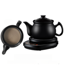 완전 자동 다기능 한약 전기 달임 냄비 튀김 TCM 캐서롤 끓는 가정용 약 프라이팬 스튜, 2.8L 블랙포트