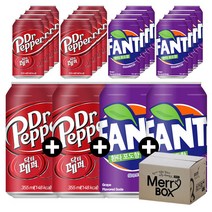 355ml x 24캔 혼합선택 코카콜라 닥터페퍼 환타, 03){닥터페퍼x12+환타포도x12}