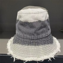 데님모자 청모자 캡 빅사이즈 양동이 가을 ​​ 와 패치 워크 양동이 힙합 솔리드 와이드