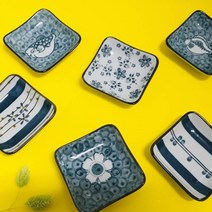 동양그리미 종지모음-소스볼 일식종지 간장지 초장지 미니접시, 6p, 5.그리미 뉴정사각종지