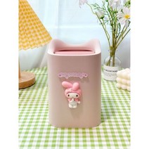산리오 휴지통 Sanrios 액세서리 헬로 키티 Cinnamoroll 만화 귀여운 데스크탑 스토 박스 사무실 종이 조각 작은 쓰레기통, 01