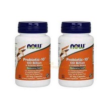 NOW Foods 나우푸드 - 1000억개 프로바이오틱스-10 프바이오틱스 균주 10개 글루텐 프리 식물성 캡슐 30정 2팩, 2개