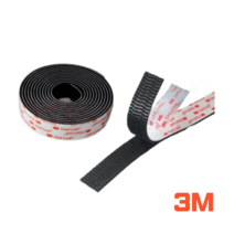 3M 듀얼락 초강력 벨크로 탈부착 찍찍이 양면 테이프 전동휠 DIY 멀티탭 서랍 고정, SJ3550 (250방 - 폭 25mm 블랙), 25cm